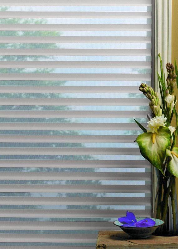 Рулонна штора Силуeт-3D день-ніч відкритого типу Білий