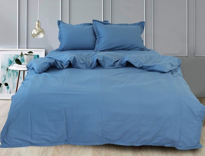 Комплект постільної білизни сімейний наволочки 50*70см Сатин Blue Grey