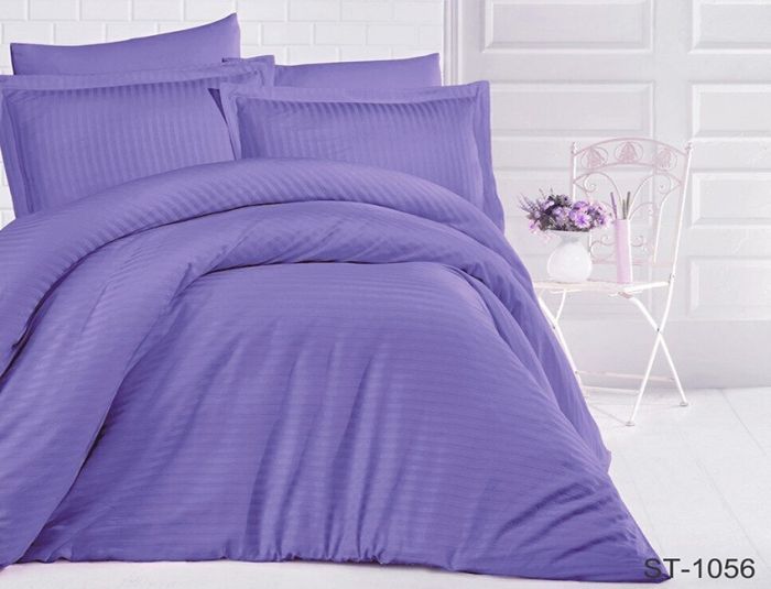 Комплект постільної білизни двоспальний наволочки 50*70см Страйп-Сатин LUXURY ST-1056