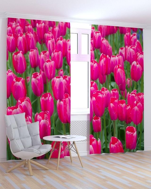 Фотоштори DECOLIV Квіти Принт 02-055 Тюль