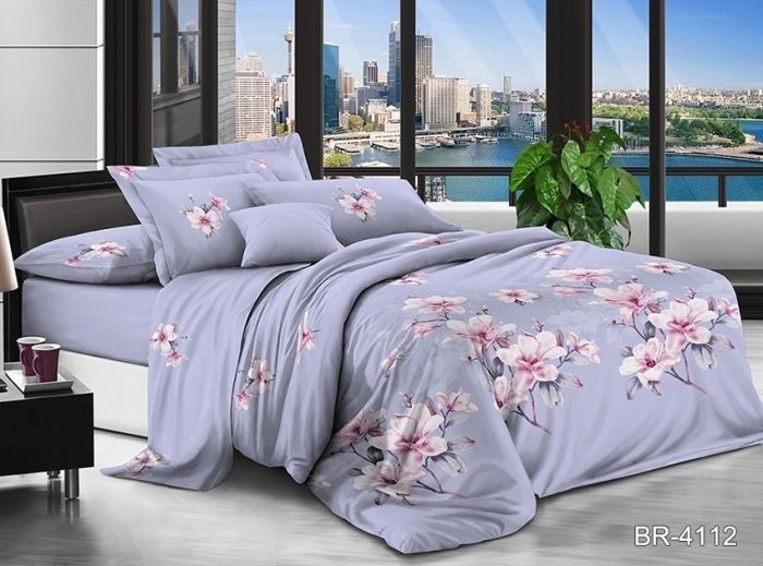 Комплект постільної білизни євро Поликоттон BR-4112