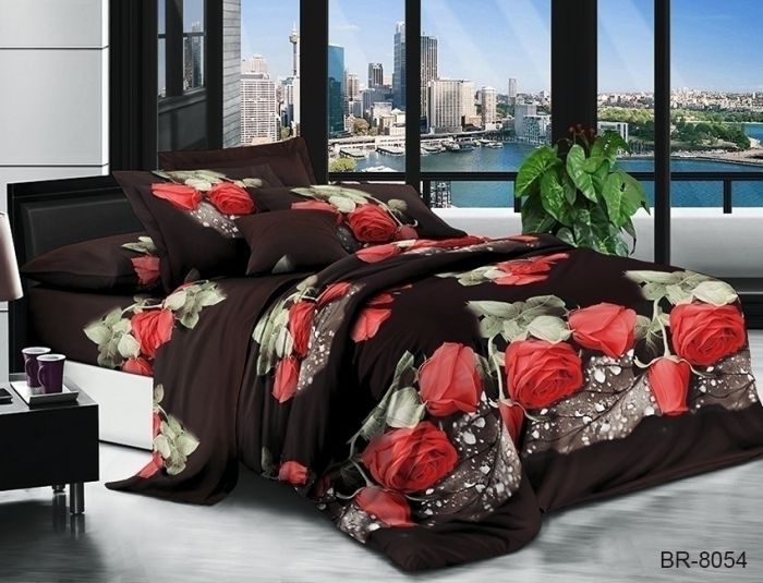 Комплект постільної білизни євро Поликоттон BR8054