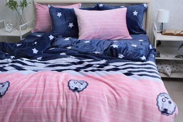 Комплект постільної білизни двоспальний наволочки 50*70см велсофт (мікрофібра) ALM1904