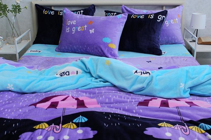 Комплект постільної білизни двоспальний наволочки 50*70см велсофт (мікрофібра) ALM1910