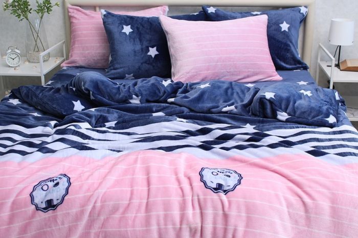 Комплект постільної білизни євро наволочки 50*70см велсофт (мікрофібра) ALM1904