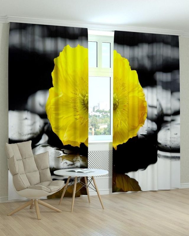 Фотоштори DECOLIV Квіти Принт 02-003 Тюль