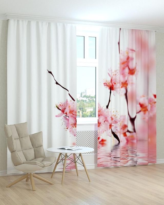 Фотоштори DECOLIV Квіти Принт 02-004 Блекаут