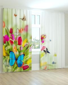 Фотоштори DECOLIV Квіти Принт 02-006 Тюль