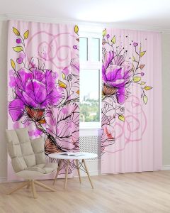 Фотоштори DECOLIV Квіти Принт 02-010