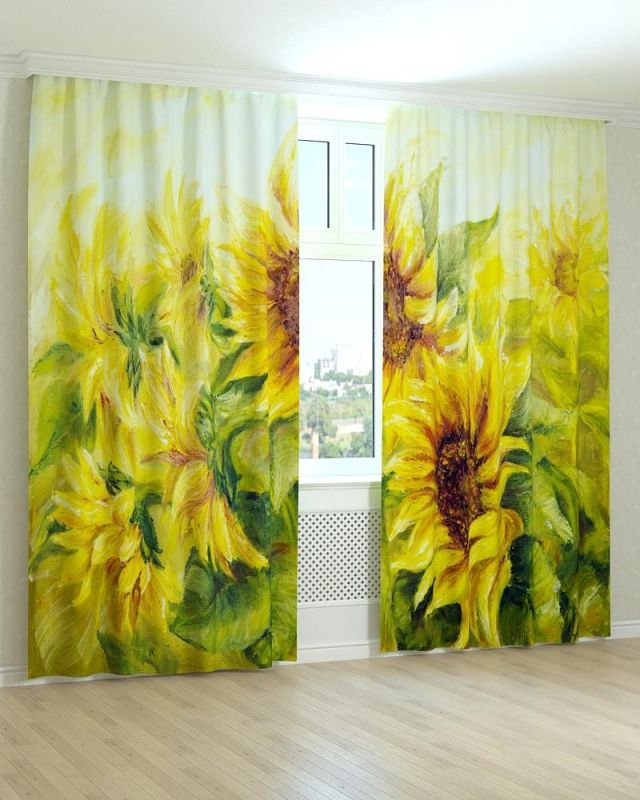 Фотоштори DECOLIV Квіти Принт 02-033 Тюль