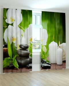 Фотоштори DECOLIV Квіти Принт 02-048 Тюль