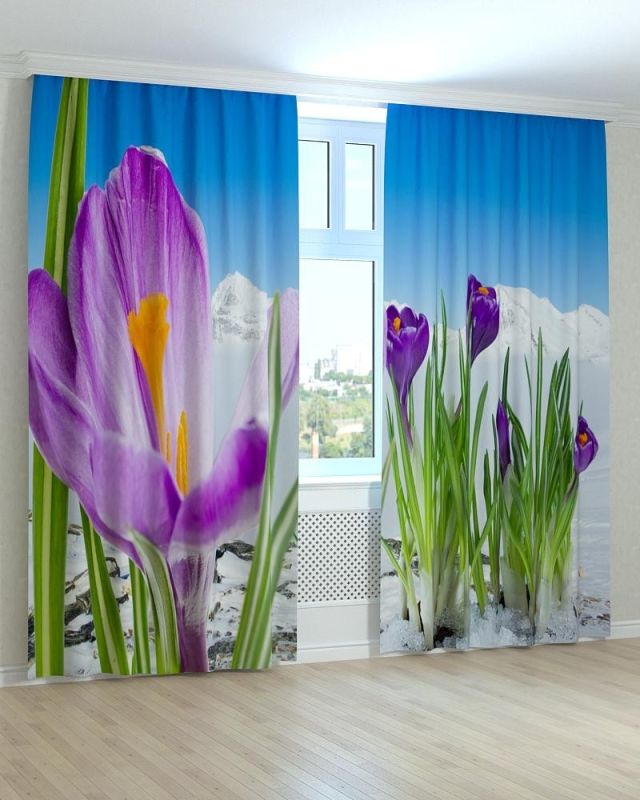 Фотоштори DECOLIV Квіти Принт 02-063 Блекаут