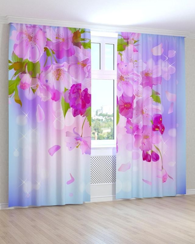 Фотоштори DECOLIV Квіти Принт 02-067 Тюль