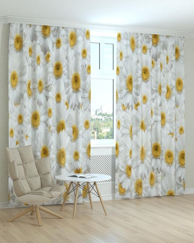 Фотоштори DECOLIV Квіти Принт 02-072 Блекаут