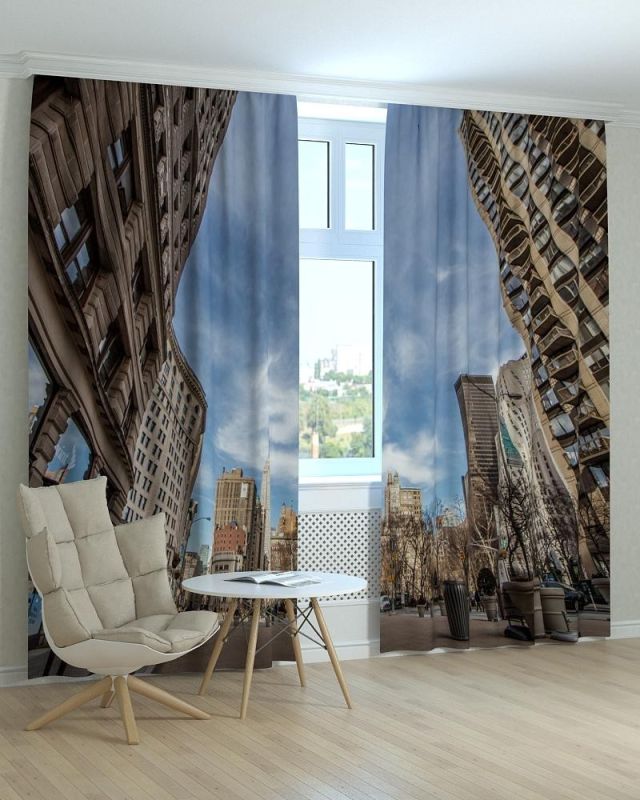 Фотоштори DECOLIV Місто Принт 06-155 Тюль