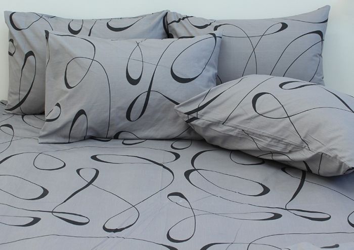 Комплект постільної білизни двоспальний Ранфорс R4047grey