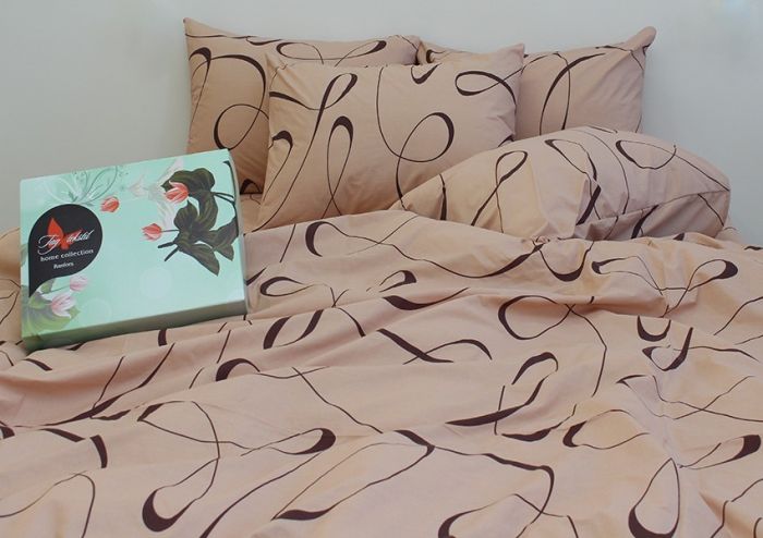 Комплект постільної білизни євро наволочки 50*70см Ранфорс R4047beige