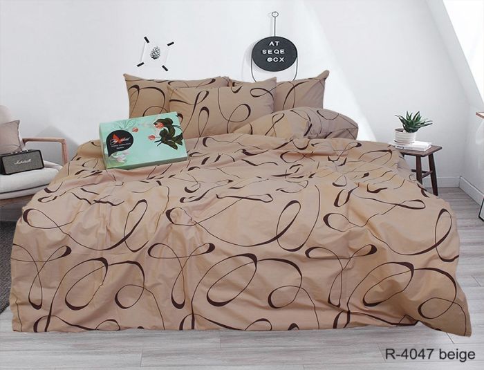 Комплект постільної білизни євро наволочки 50*70см Ранфорс R4047beige