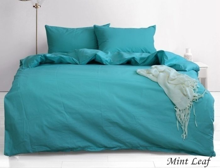 Комплект постільної білизни євро Ранфорс Mint Leaf