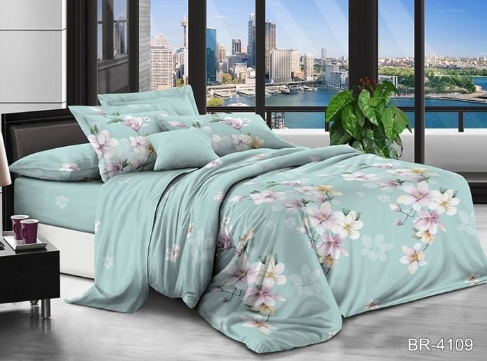 Комплект постільної білизни двоспальний наволочки 50*70см Поликоттон BR-4109