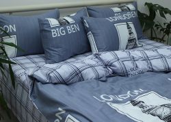 Комплект постільної білизни двоспальний наволочки 50*70см Сатин S402