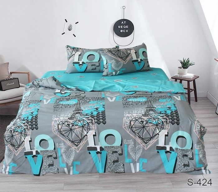 Комплект постільної білизни двоспальний Сатин S424