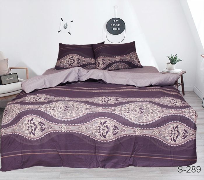 Комплект постільної білизни євро Сатин S289