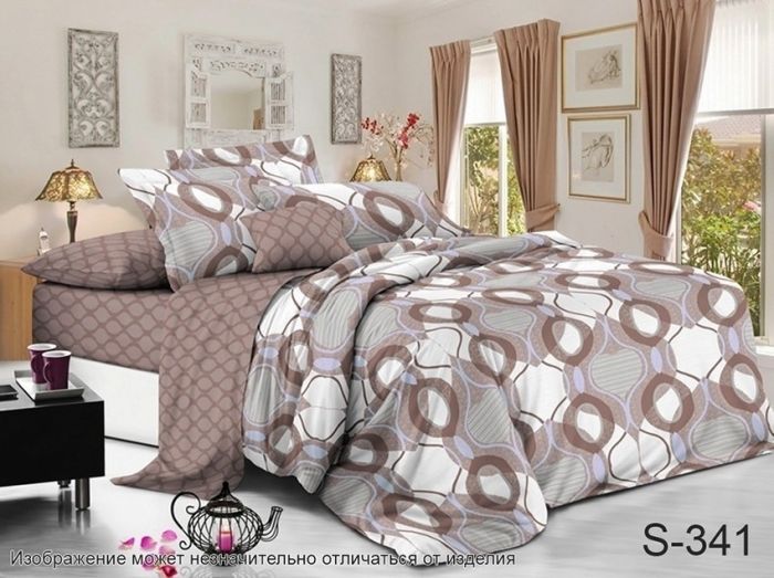 Комплект постільної білизни євро наволочки 50*70см Сатин S341