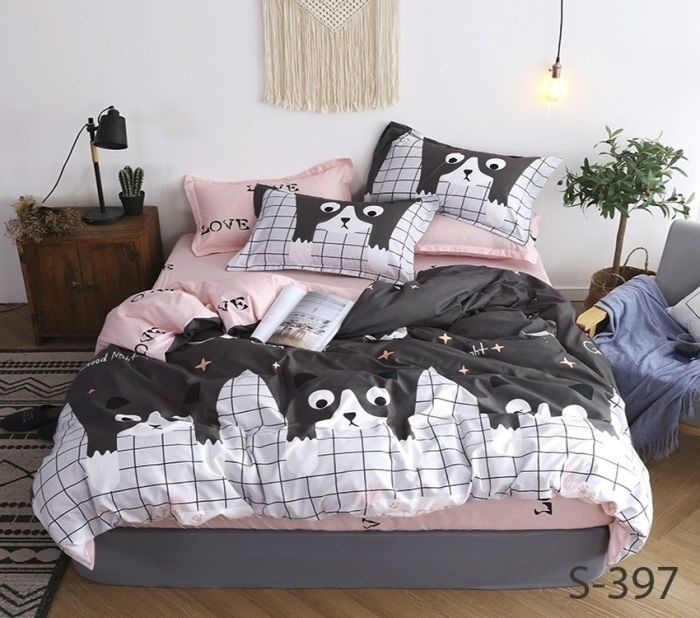 Комплект постільної білизни євро Сатин S397