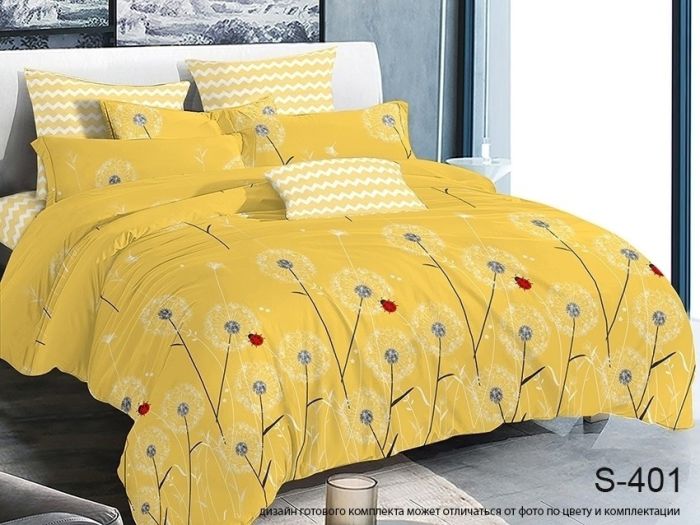 Комплект постільної білизни євро Сатин S401
