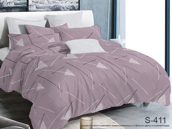 Комплект постільної білизни євро Сатин S411