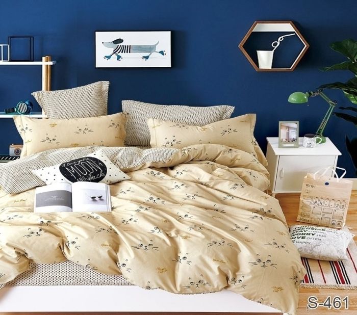 Комплект постільної білизни євро Сатин S461