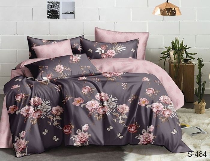 Комплект постільної білизни євро Сатин S484