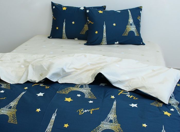 Комплект постільної білизни євро Сатин S488