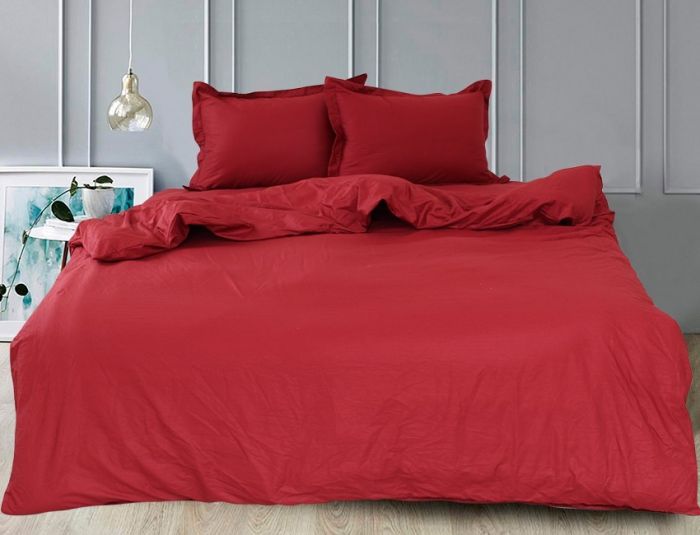Комплект постільної білизни сімейний наволочки 50*70см Сатин Bordo