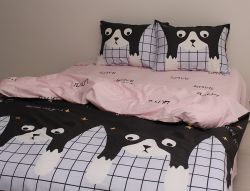 Комплект постільної білизни сімейний наволочки 50*70см Сатин S397