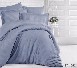 Комплект постільної білизни євро Страйп-Сатин LUXURY ST-1052