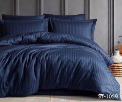 Комплект постільної білизни двоспальний наволочки 50*70см Страйп-Сатин LUXURY ST-1059
