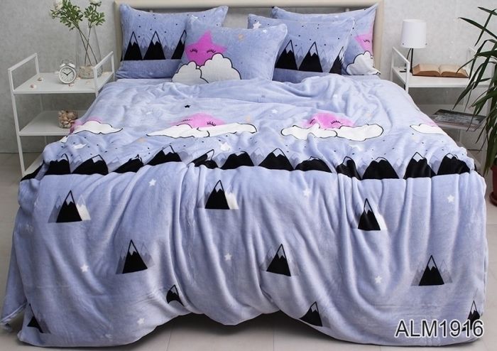 Комплект постільної білизни євро наволочки 50*70см велсофт (мікрофібра) ALM1916