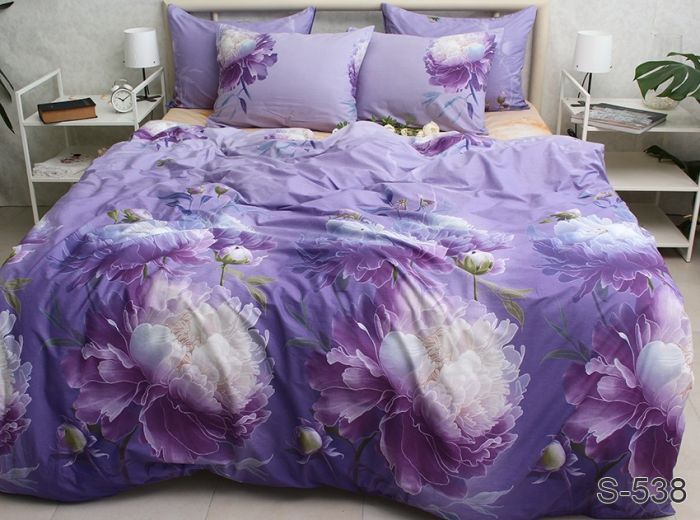 Комплект постільної білизни сімейний наволочки 70*70см Сатин S538