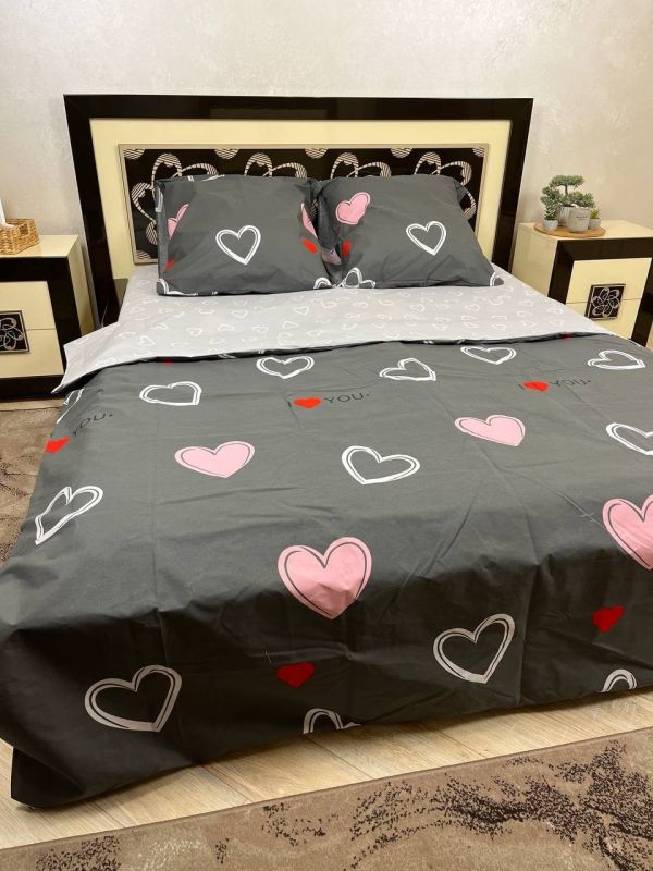 Комплект постільної білизни євро Премиум 03-007-1-1 Бязь наволочки 50*70см