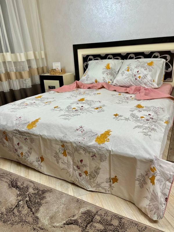 Комплект постільної білизни євро Премиум 03-007-1-4 Бязь наволочки 50*70см